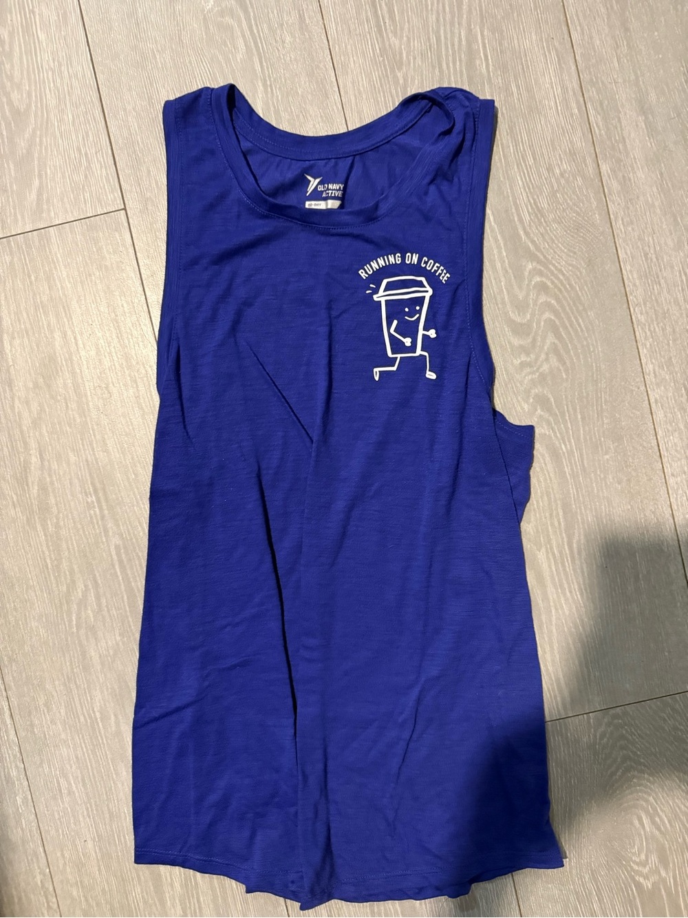 Old Navy Blue Active Go-Dry Muscle Tank - Running on Coffee